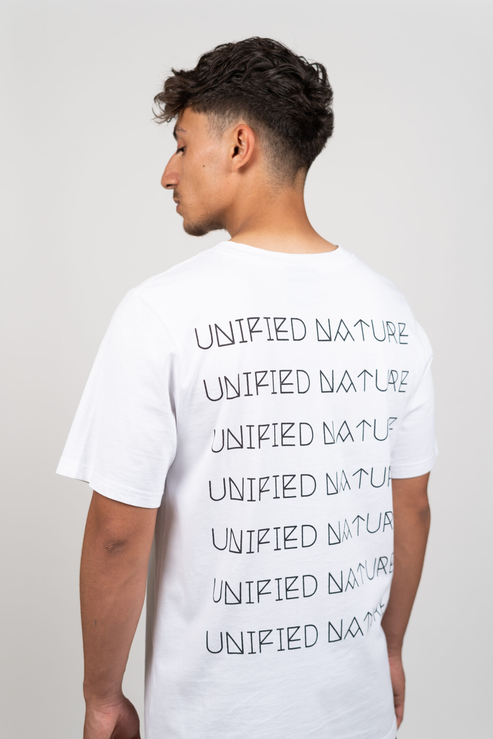 Unified-Nature-Freehand-Backprint-Tee-White-Model